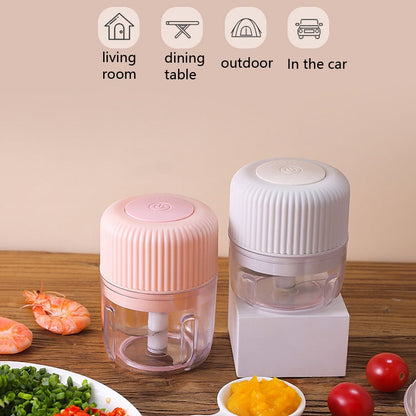 Household Vegetable Cutting Electric USB Garlic Masher Baby Mini Cooking Machine Baby Food Supplement Machine, Style:100ml(Pink) by bashfashion