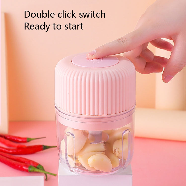 Household Vegetable Cutting Electric USB Garlic Masher Baby Mini Cooking Machine Baby Food Supplement Machine, Style:250ml(Pink) by bashfashion