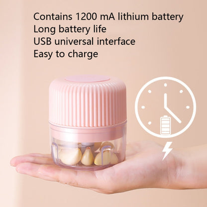 Household Vegetable Cutting Electric USB Garlic Masher Baby Mini Cooking Machine Baby Food Supplement Machine, Style:100ml + 250ml(Pink) by bashfashion