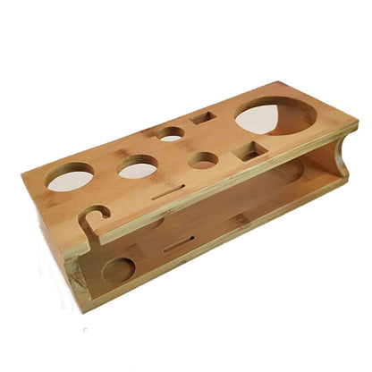 10 in 1 Stainless Steel Shaker Bamboo Stand Set Oblique Mouth Bar Cocktail Bartending Tool, Specification: 750ml by bashfashion