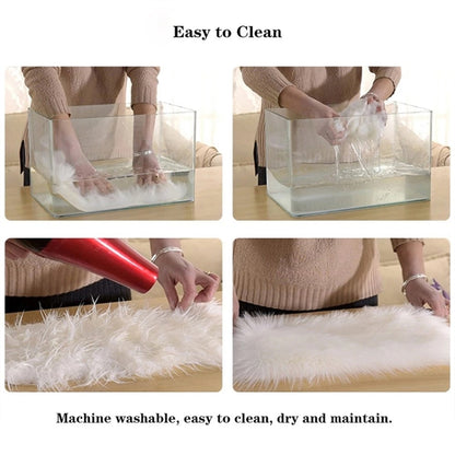 Diameter 90CM Home Furnishing Imitation Wool Carpet Bedroom Living Room Floor Mat Bay Window Cushion Office Chair Cushion Sofa Cushion(Light Blue) by bashfashion