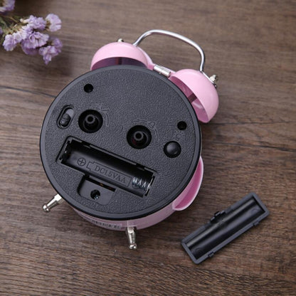 2 PCS Children Creative Cartoon Owl Super Ring Metal Bell Student Alarm Clock(Pink) by bashfashion