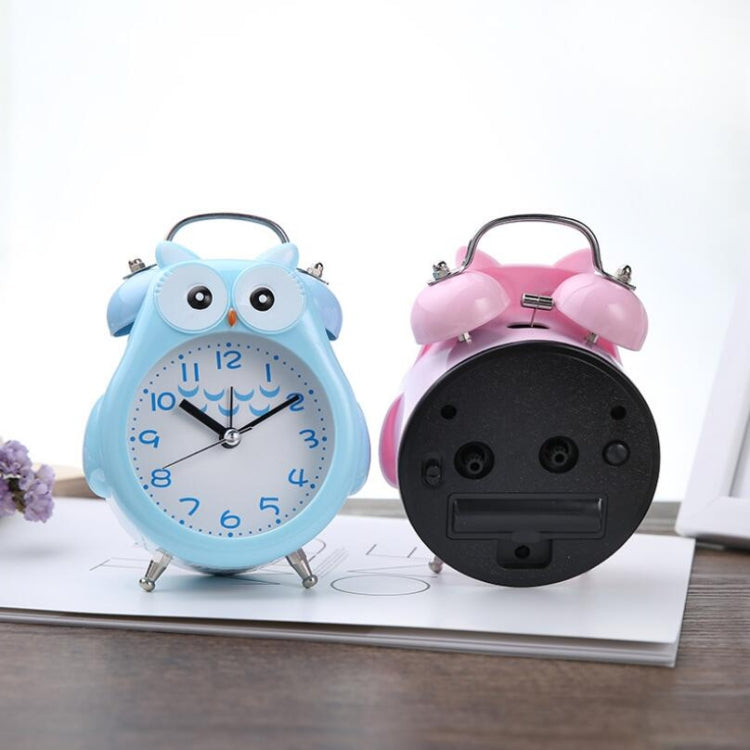 2 PCS Children Creative Cartoon Owl Super Ring Metal Bell Student Alarm Clock(Gray) by bashfashion