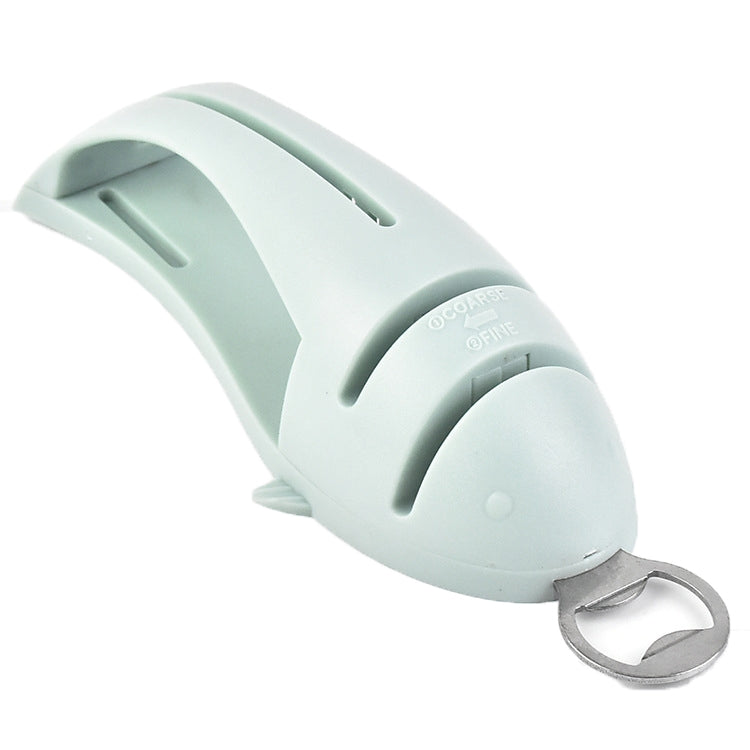 Multi-Function Fish Shape Knife Sharpener Tool Holder Diamond Tungsten Steel Knife Sharpener(Green) by bashfashion