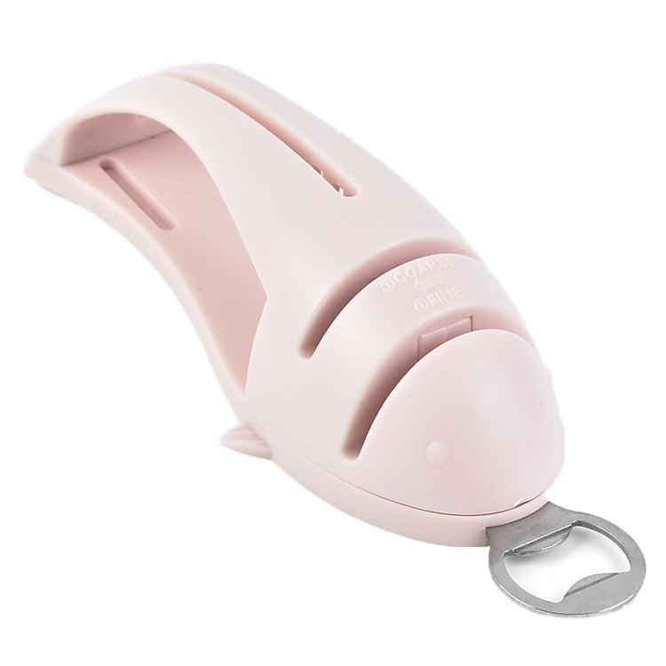 Multi-Function Fish Shape Knife Sharpener Tool Holder Diamond Tungsten Steel Knife Sharpener(Pink) by bashfashion