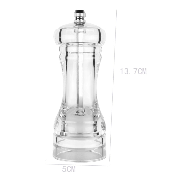 Acrylic Transparent Pepper Grinder Manual Pepper Grinder Ceramic Core Multi-Purpose Seasoning Bottle, Specification: 5 Inch by bashfashion