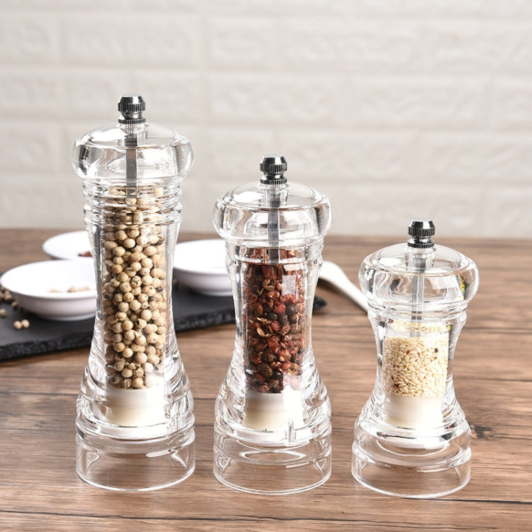 Acrylic Transparent Pepper Grinder Manual Pepper Grinder Ceramic Core Multi-Purpose Seasoning Bottle, Specification: 6 Inch by bashfashion