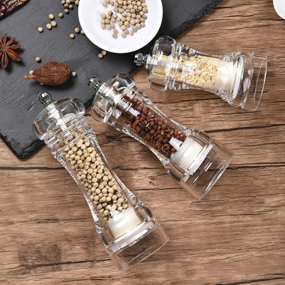 Acrylic Transparent Pepper Grinder Manual Pepper Grinder Ceramic Core Multi-Purpose Seasoning Bottle, Specification: 6 Inch by bashfashion