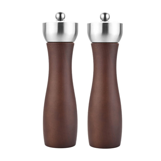 Beech 304 Stainless Steel Manual Pepper Grinder Ceramic Core Pepper Grinder, Specification: 8 Inch 2pcs (Color Box) by bashfashion