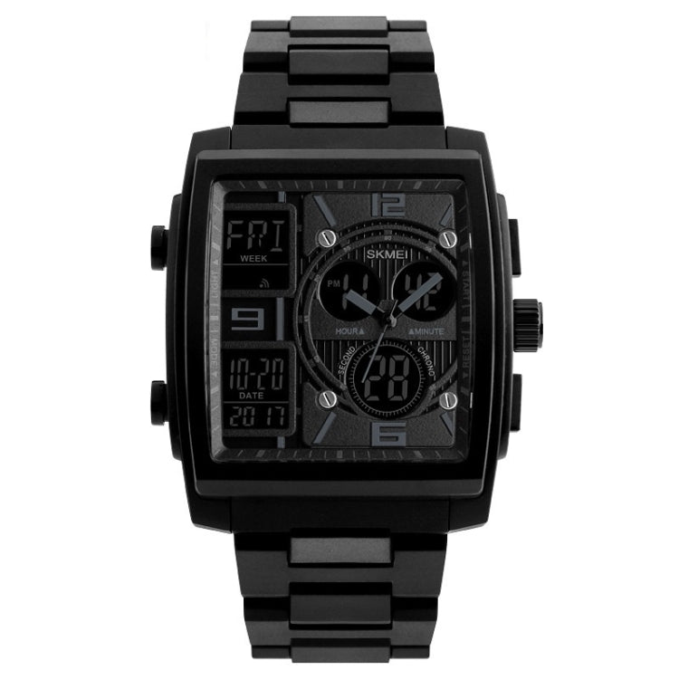 SKMEI 1274 Men Fashion Electronic Watch Multifunctional Outdoor Sports Watch(Black) by SKMEI