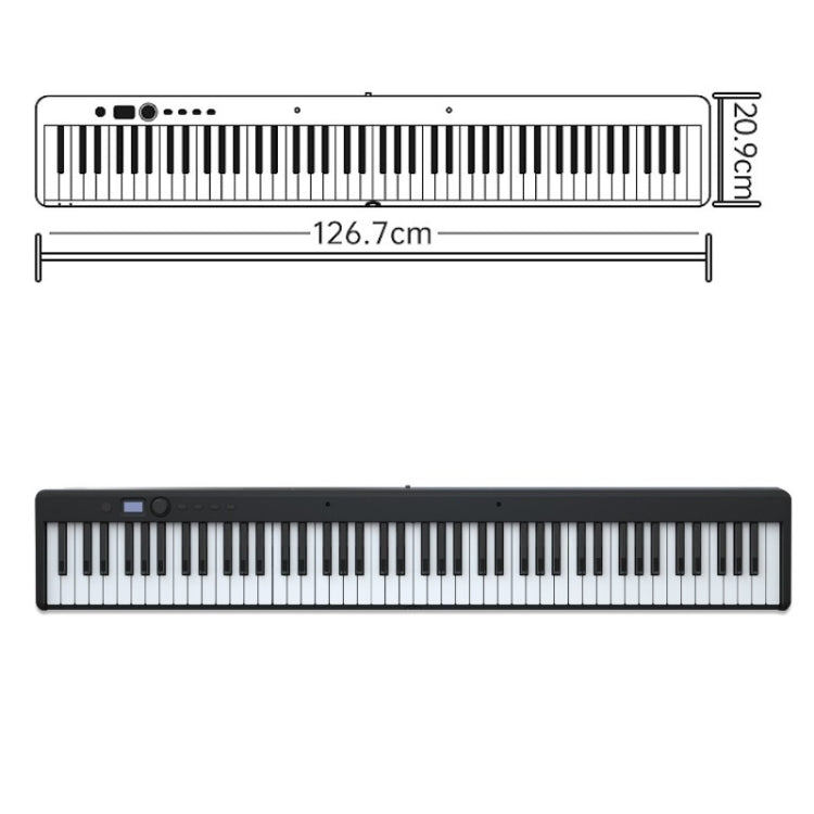Wersi 88-Key Foldable Portable Electronic Piano Keyboard For Beginners Practice Piano, USB(Black) by bashfashion