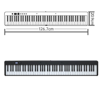 Wersi 88-Key Foldable Portable Electronic Piano Keyboard For Beginners Practice Piano, USB(Black) by bashfashion