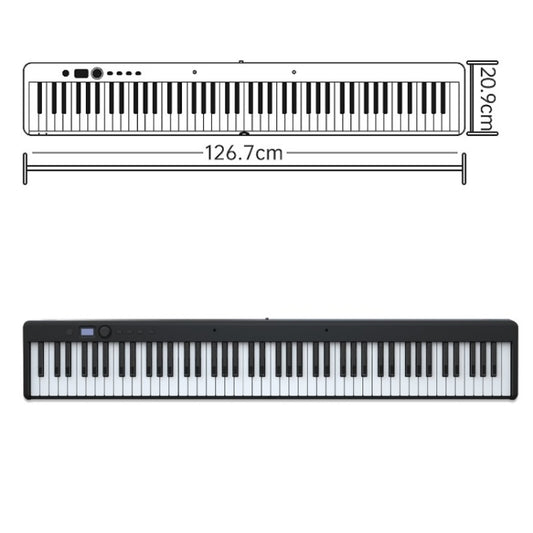 Wersi 88-Key Foldable Portable Electronic Piano Keyboard For Beginners Practice Piano, USB(Black) by bashfashion