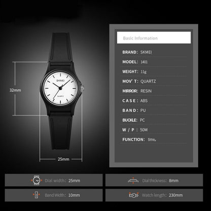 SKMEI 1401 Children Waterproof Watch Student Sports Watch(Rose Red) by SKMEI