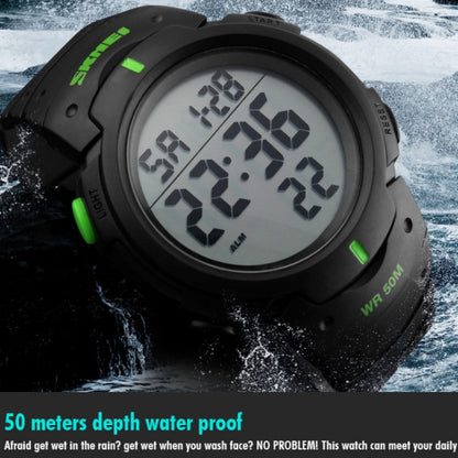 SKMEI 1068 Men Waterproof Outdoor Sports Digital Watch Student Fashion Watch(Titanium) by SKMEI