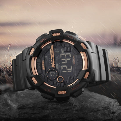 SKMEI 1243 Men Sports Watch Outdoor Waterproof Digital Watch(Golden) by SKMEI