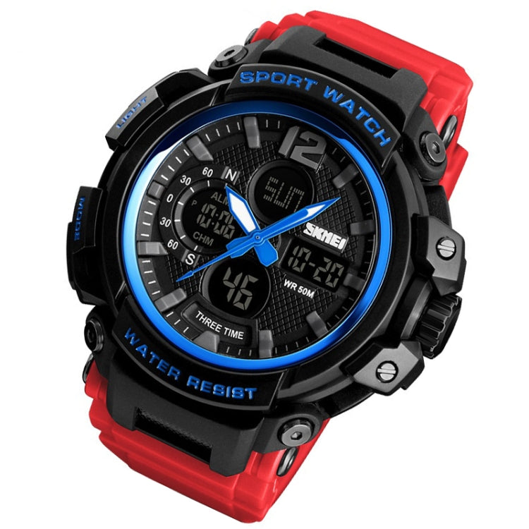 SKMEI 1343 Men Outdoor Sports Waterproof Watch Student Digital Watch(Blue Red) by SKMEI