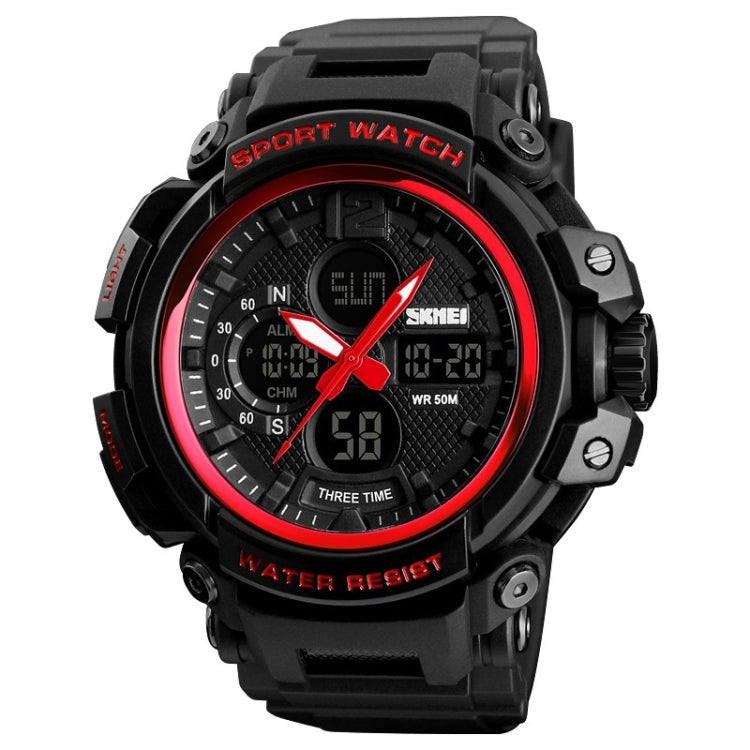 SKMEI 1343 Men Outdoor Sports Waterproof Watch Student Digital Watch(Red Black) by SKMEI