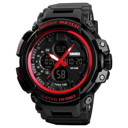 SKMEI 1343 Men Outdoor Sports Waterproof Watch Student Digital Watch(Red Black) by SKMEI
