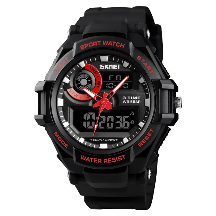 SKMEI 1357 Mens Multifunctional Sports Digital Watch Student Waterproof Watch(Red) by SKMEI