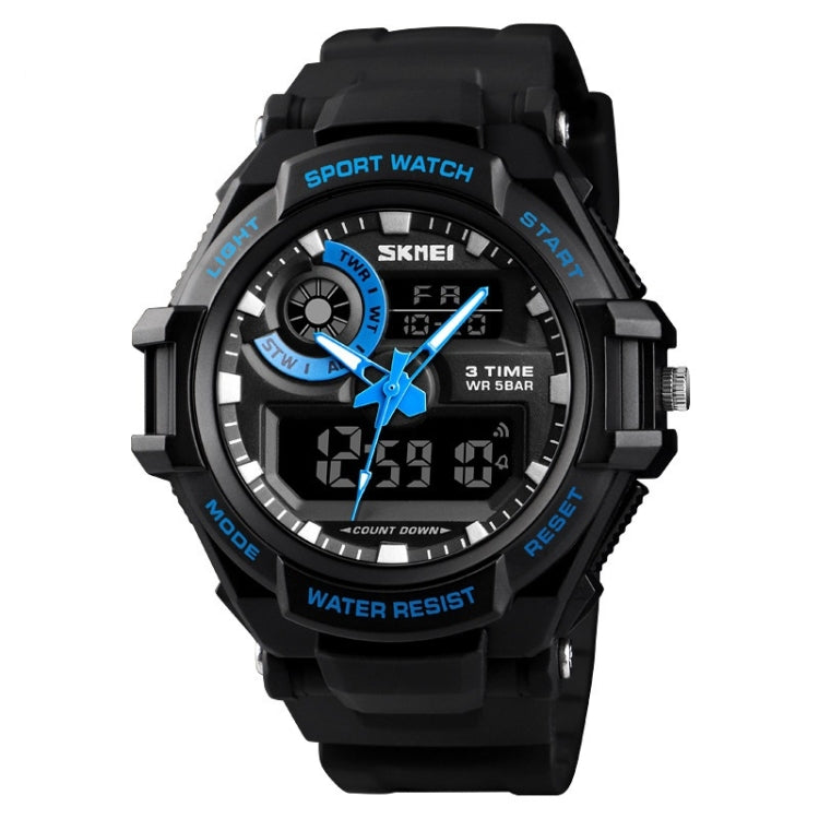 SKMEI 1357 Mens Multifunctional Sports Digital Watch Student Waterproof Watch(Blue) by SKMEI