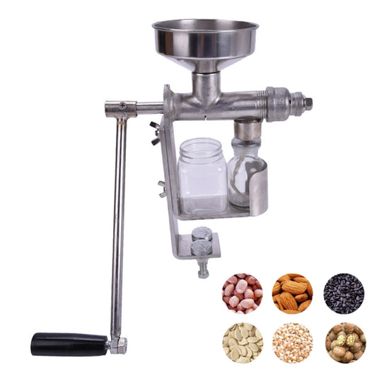 Manual Peanut Nuts Seeds Oil Press Expeller Oil Extractor Machine(Silver) by bashfashion