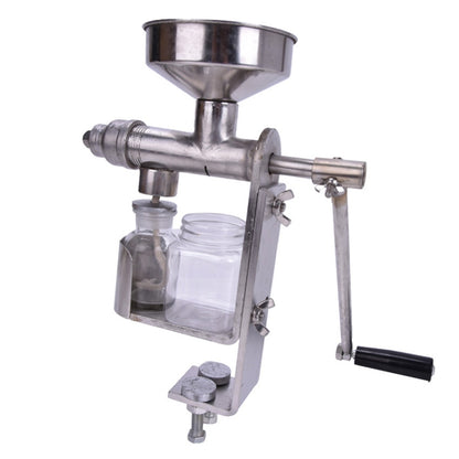 Manual Peanut Nuts Seeds Oil Press Expeller Oil Extractor Machine(Silver) by bashfashion