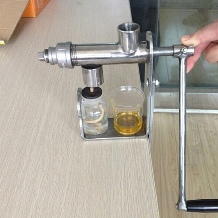 Manual Peanut Nuts Seeds Oil Press Expeller Oil Extractor Machine(Silver) by bashfashion