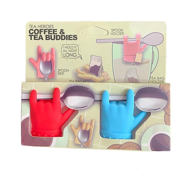 2pcs Little Finger Shape Tea Heroes Teaspoon Holder ，Random Color Delivery by bashfashion