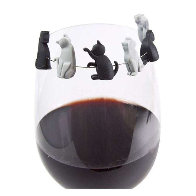 6pcs / Set Cat Drinks Wine Glass Marker Recognizer Tea Bag Hanging by bashfashion