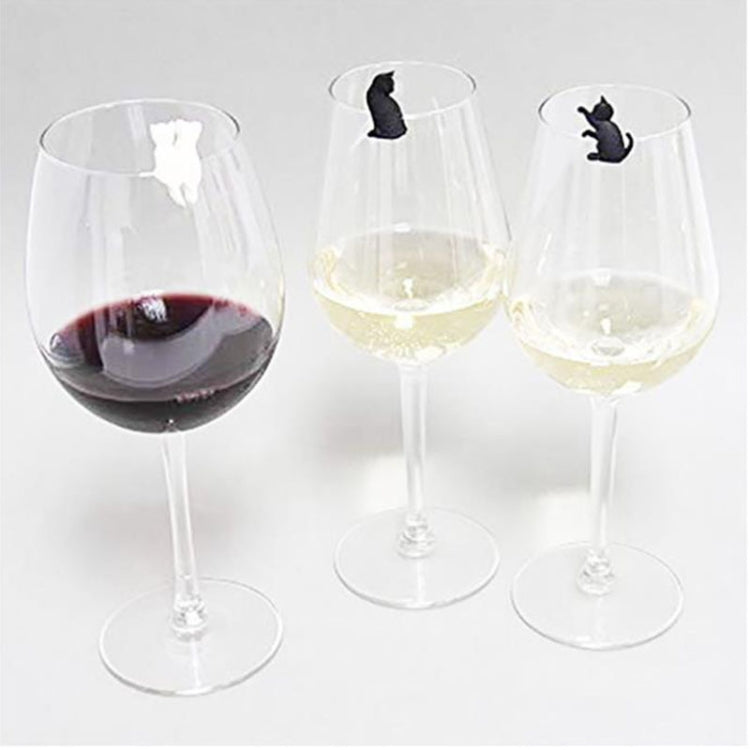 6pcs / Set Cat Drinks Wine Glass Marker Recognizer Tea Bag Hanging by bashfashion