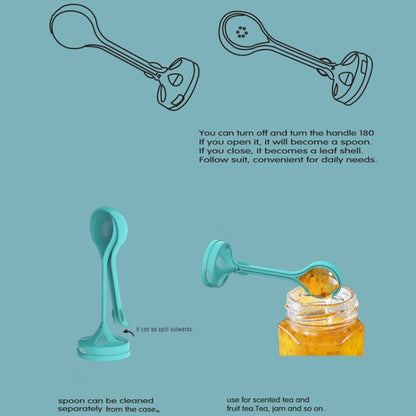 Cartoon Cat Pattern Tea Water Separation Plastic Cup With Spoon(Blue) by bashfashion