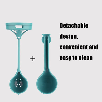 Cartoon Cat Pattern Tea Water Separation Plastic Cup With Spoon(Blue) by bashfashion