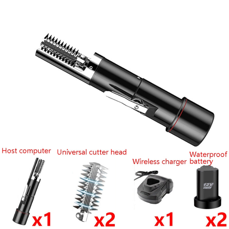 Electric Fish Scale Scraper Household Automatic Wireless Scraping Tool CN Plug Black Dual Battery+Cutter Head by bashfashion