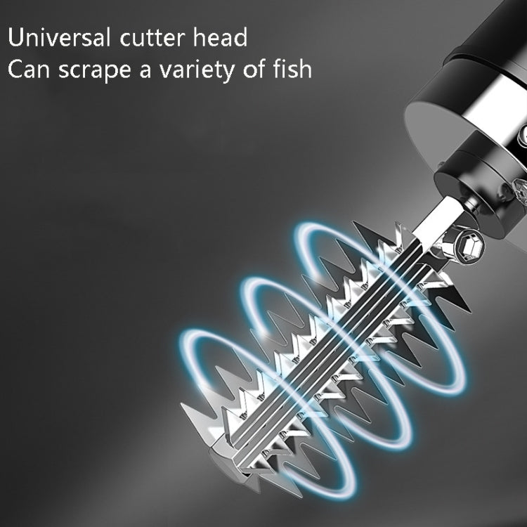 Electric Fish Scale Scraper Household Automatic Wireless Scraping Tool CN Plug Black Dual Battery+Cutter Head by bashfashion