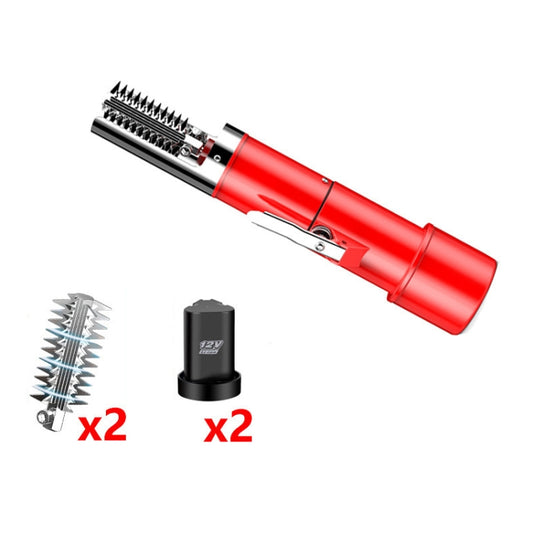 Electric Fish Scale Scraper Household Automatic Wireless Scraping Tool CN Plug Red Double Battery+Cutter Head by bashfashion