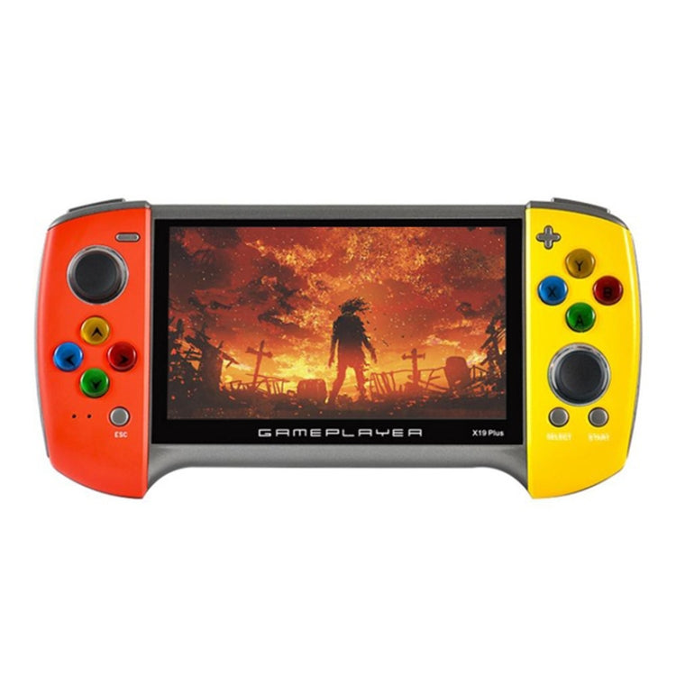 X19 Plus 5.1 inch Screen Handheld Game Console 8G Memory Support TF Card Expansion & AV Output(Red+Yellow) by bashfashion