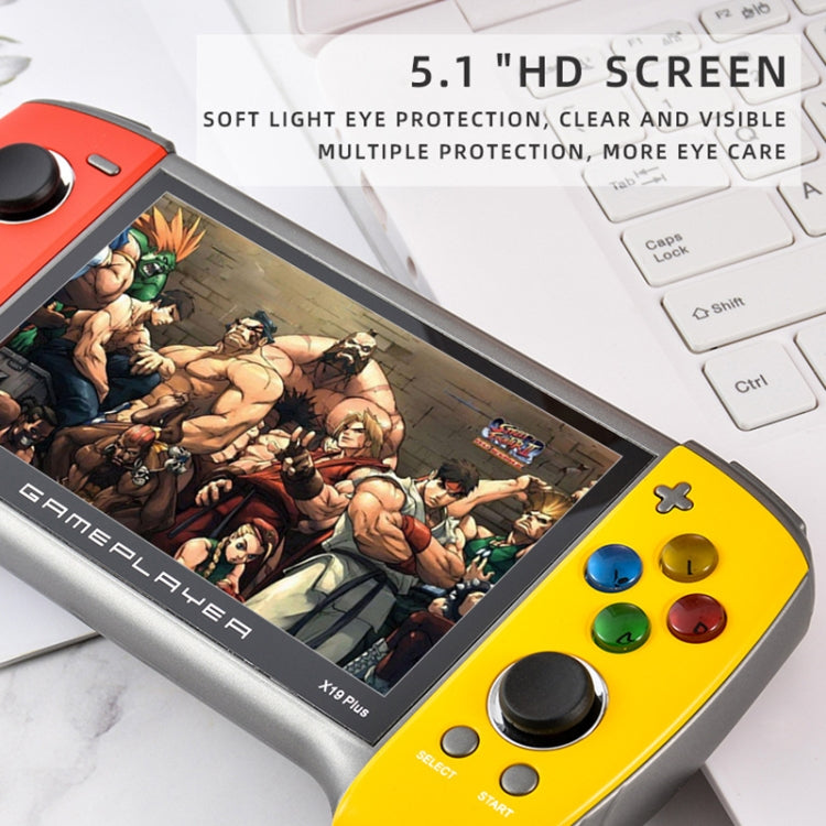 X19 Plus 5.1 inch Screen Handheld Game Console 8G Memory Support TF Card Expansion & AV Output(Red+Blue) by bashfashion