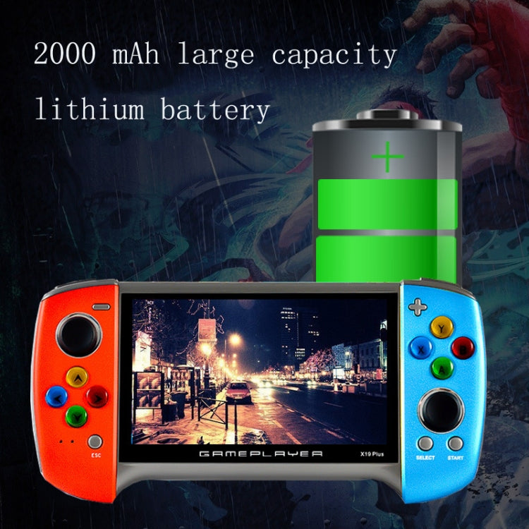 X19 Plus 5.1 inch Screen Handheld Game Console 8G Memory Support TF Card Expansion & AV Output(Red+Blue) by bashfashion