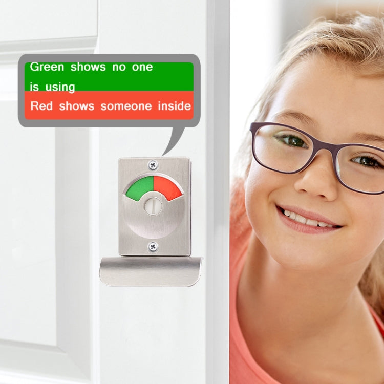 Toilet Red & Green Display Door Lock Public Toilet Stainless Steel Bolt Lock Indicating lock With Handle by bashfashion
