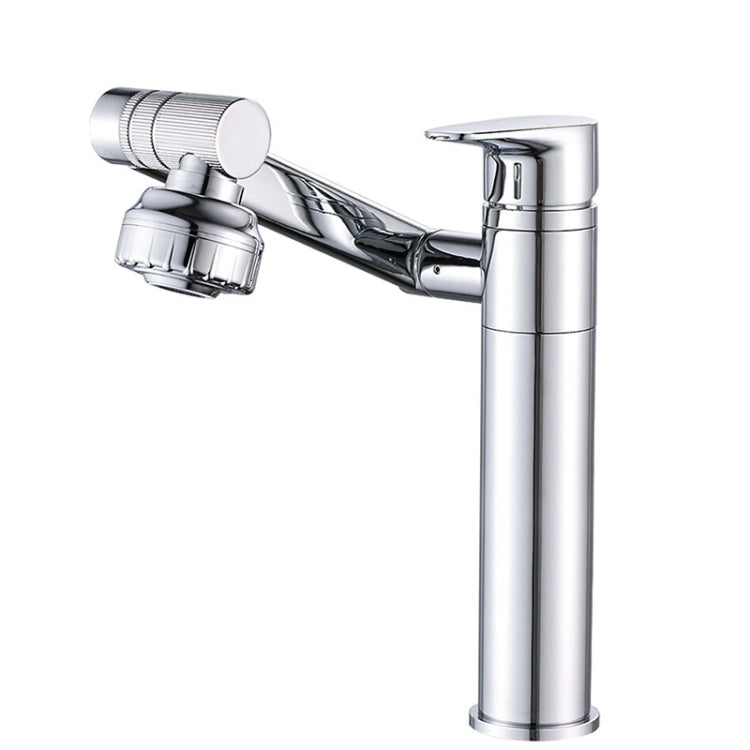 Universal Swivel Faucet Bathroom Hot & Cold Dual-Out Mode Faucet, Specification: High HT-805065-1 by bashfashion