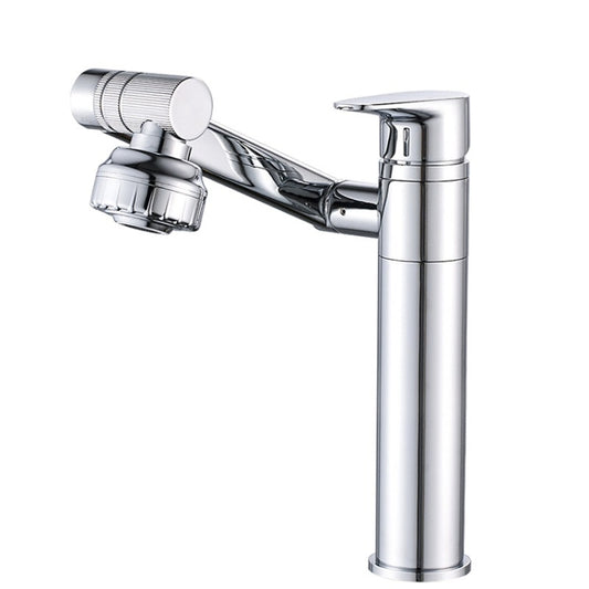 Universal Swivel Faucet Bathroom Hot & Cold Dual-Out Mode Faucet, Specification: High HT-805065-1 by bashfashion