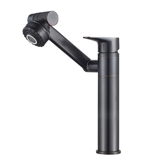 Universal Swivel Faucet Bathroom Hot & Cold Dual-Out Mode Faucet, Specification: High HT-99528-1 by bashfashion