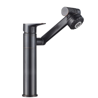 Universal Swivel Faucet Bathroom Hot & Cold Dual-Out Mode Faucet, Specification: High HT-99528-1 by bashfashion