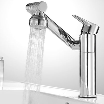 Universal Swivel Faucet Bathroom Hot & Cold Dual-Out Mode Faucet, Specification: Short HT-87590 by bashfashion