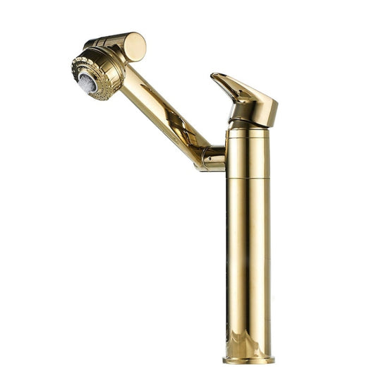 Universal Swivel Faucet Bathroom Hot & Cold Dual-Out Mode Faucet, Specification: High HT-87590-1 by bashfashion