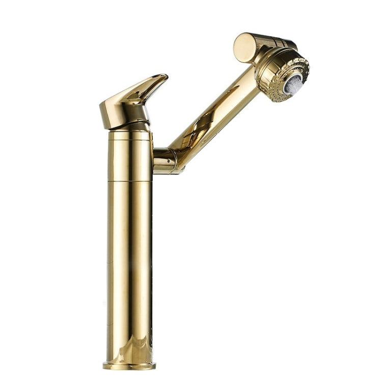 Universal Swivel Faucet Bathroom Hot & Cold Dual-Out Mode Faucet, Specification: High HT-87590-1 by bashfashion