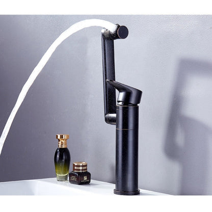 Universal Swivel Faucet Bathroom Hot & Cold Dual-Out Mode Faucet, Specification: High HT-90560-1 by bashfashion