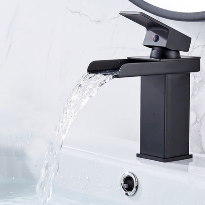 Bathroom Wide Mouth Faucet Square Sink Single Hole Basin Faucet, Specification: HT-81566 Wide-mouth Short Type by bashfashion