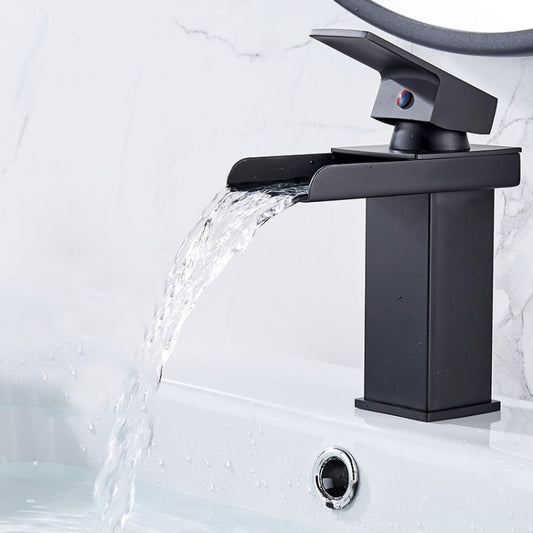 Bathroom Wide Mouth Faucet Square Sink Single Hole Basin Faucet, Specification: HT-81566 Wide-mouth Short Type by bashfashion